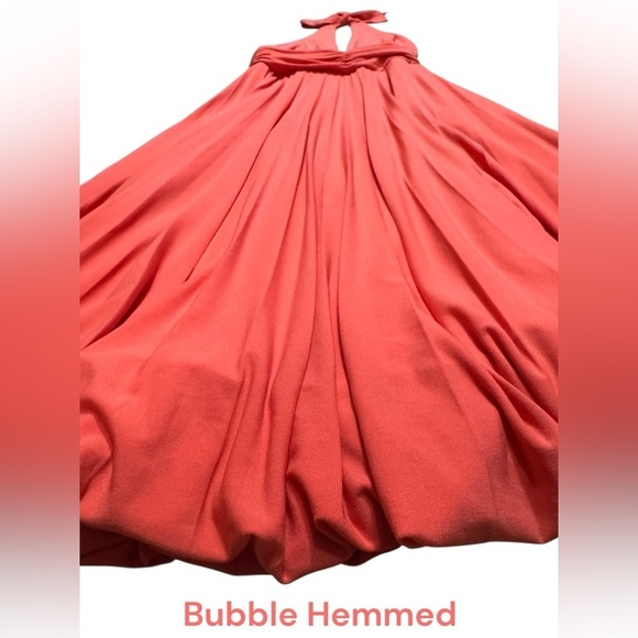 Old Hollywood Marilyn Monroe Bubble Skirt Dress  Vintage CACHE Orange Coral Sz 2 - Picture 11 of 14